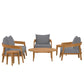 Modway Brisbane 6-Piece Teak Wood Outdoor Patio Set FredCo