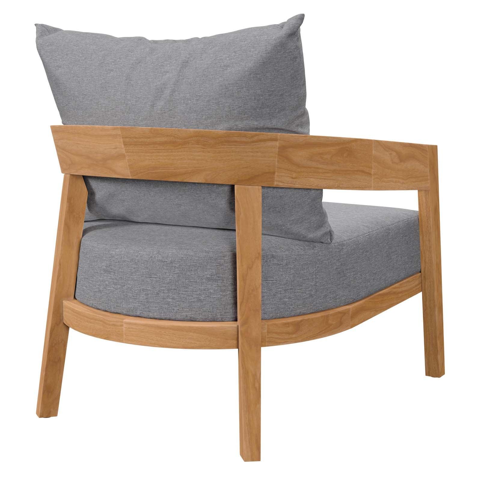 Modway Brisbane 6-Piece Teak Wood Outdoor Patio Set FredCo