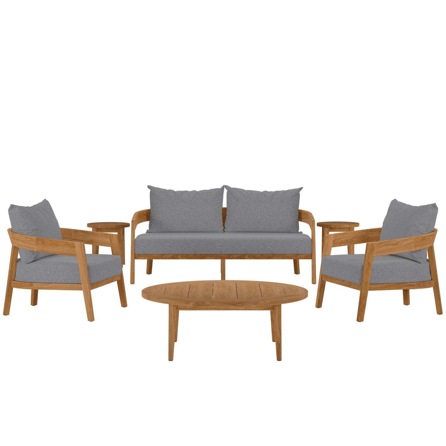 Modway Brisbane 6-Piece Teak Wood Outdoor Patio Set FredCo