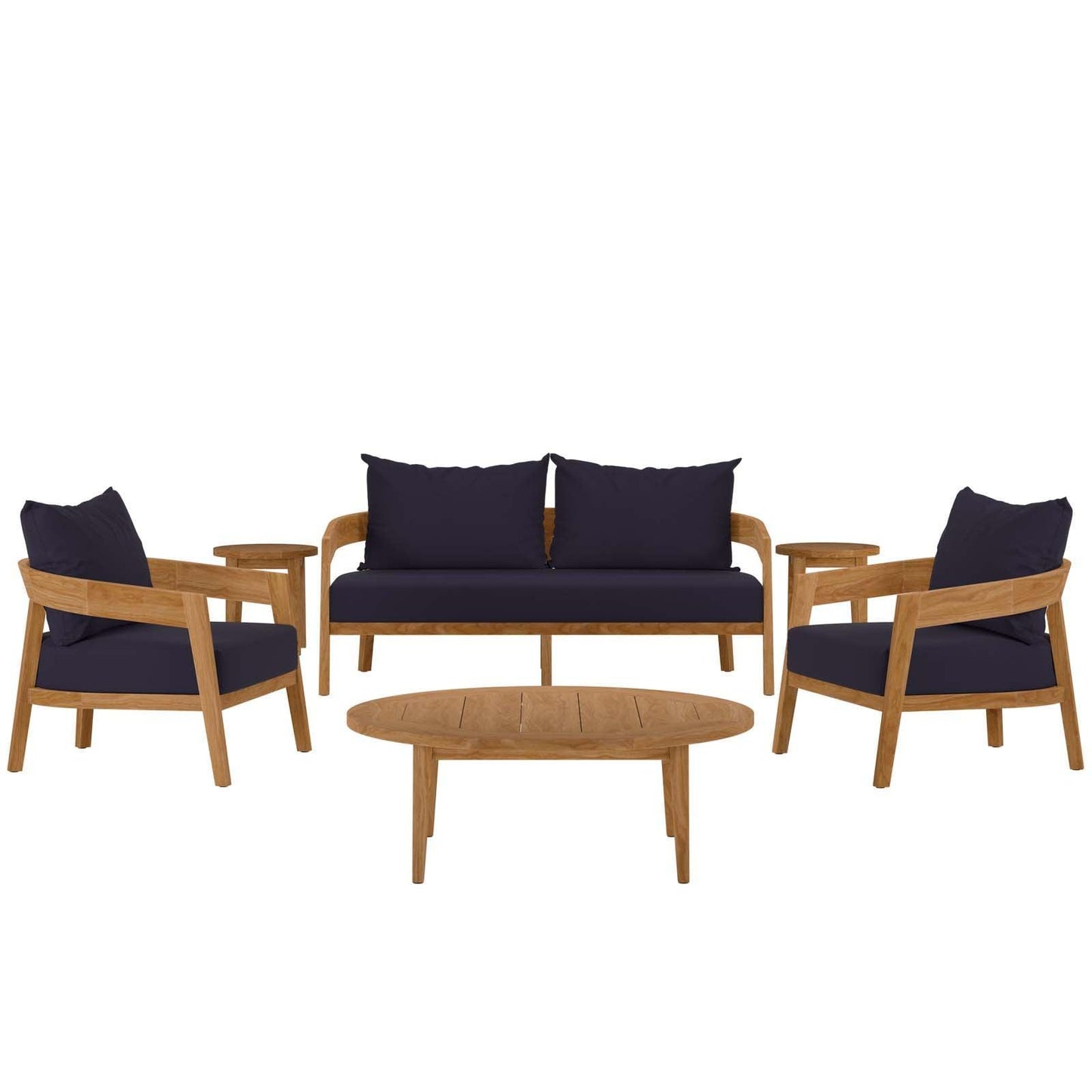 Modway Brisbane 6-Piece Teak Wood Outdoor Patio Set FredCo