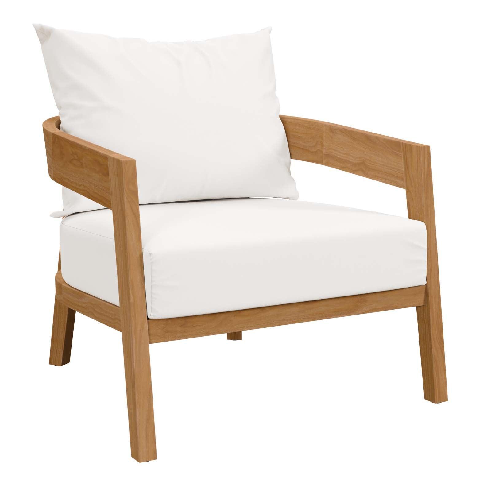 Modway Brisbane Teak Wood Outdoor Patio Armchair FredCo
