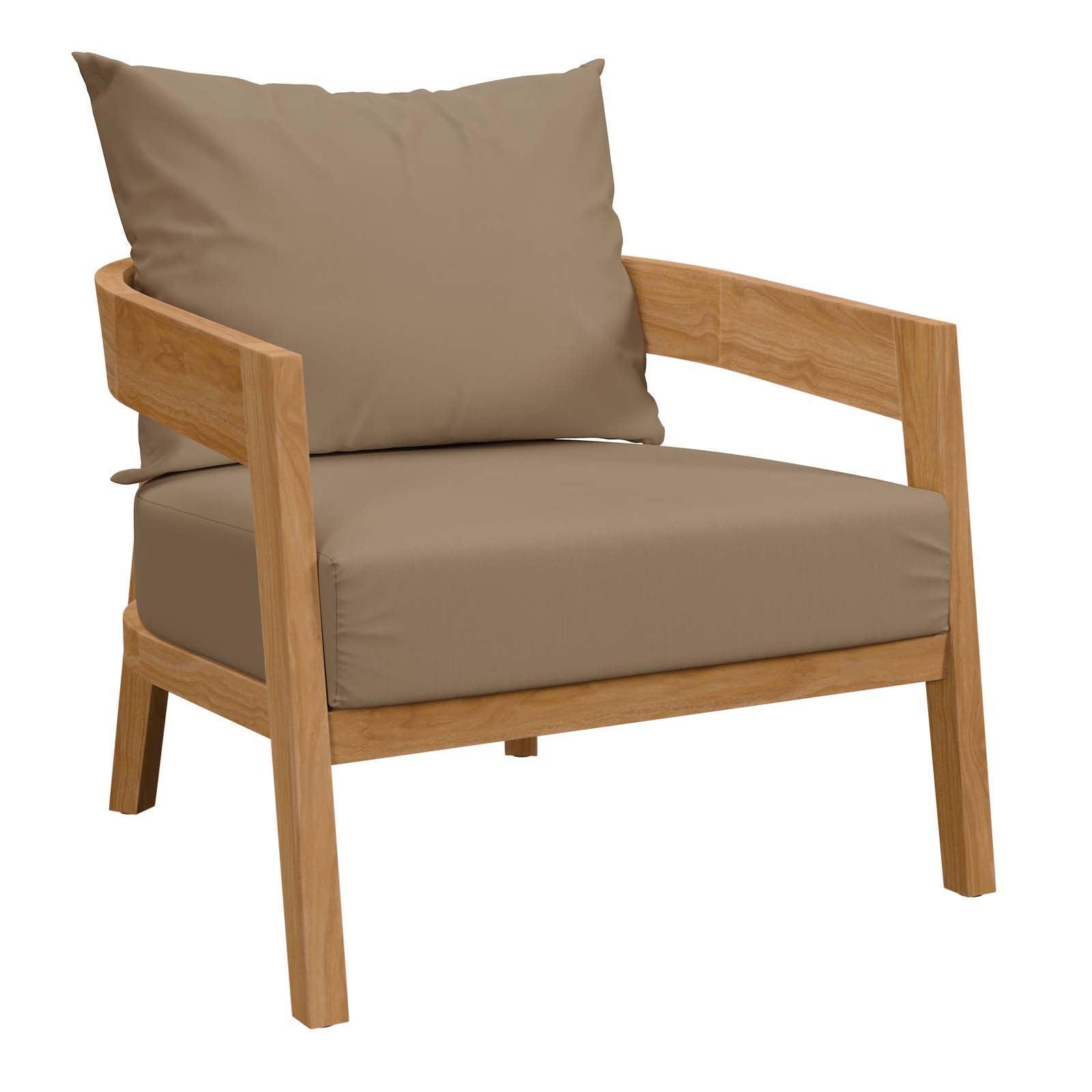 Modway Brisbane Teak Wood Outdoor Patio Armchair FredCo