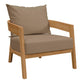 Modway Brisbane Teak Wood Outdoor Patio Armchair FredCo