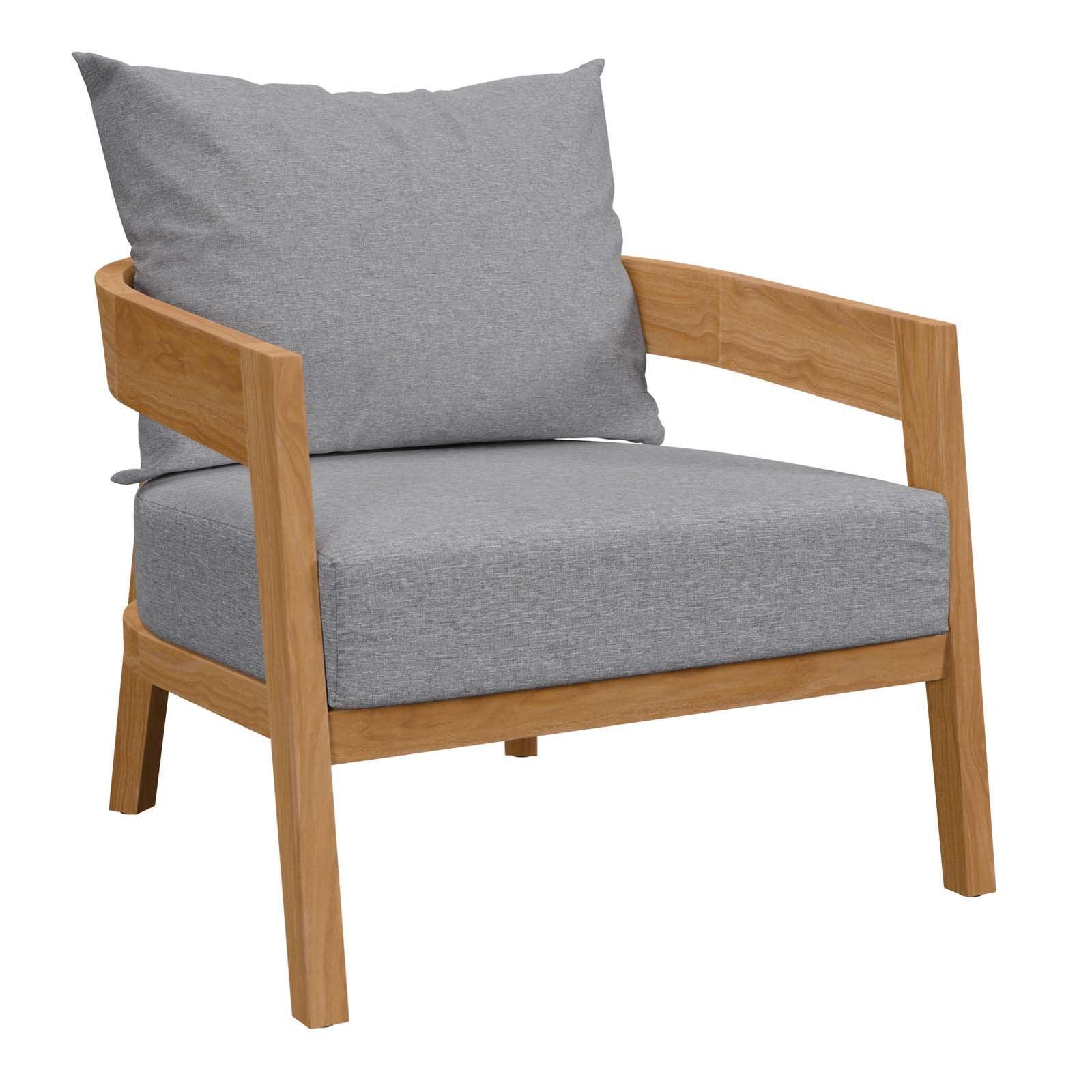 Modway Brisbane Teak Wood Outdoor Patio Armchair FredCo