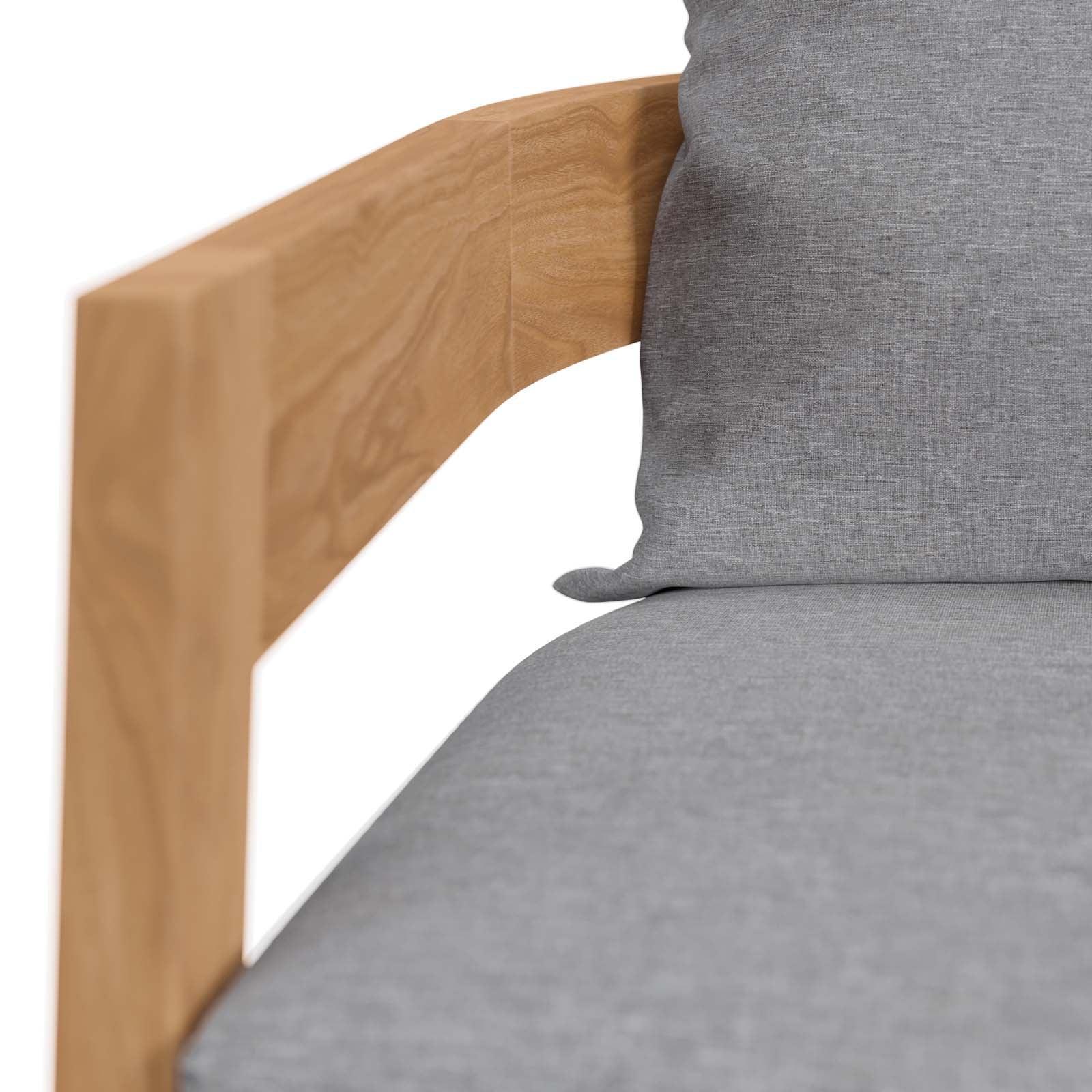 Modway Brisbane Teak Wood Outdoor Patio Armchair FredCo