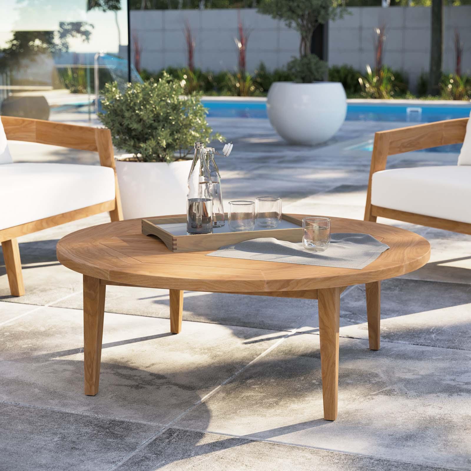 Modway Brisbane Teak Wood Outdoor Patio Coffee Table FredCo