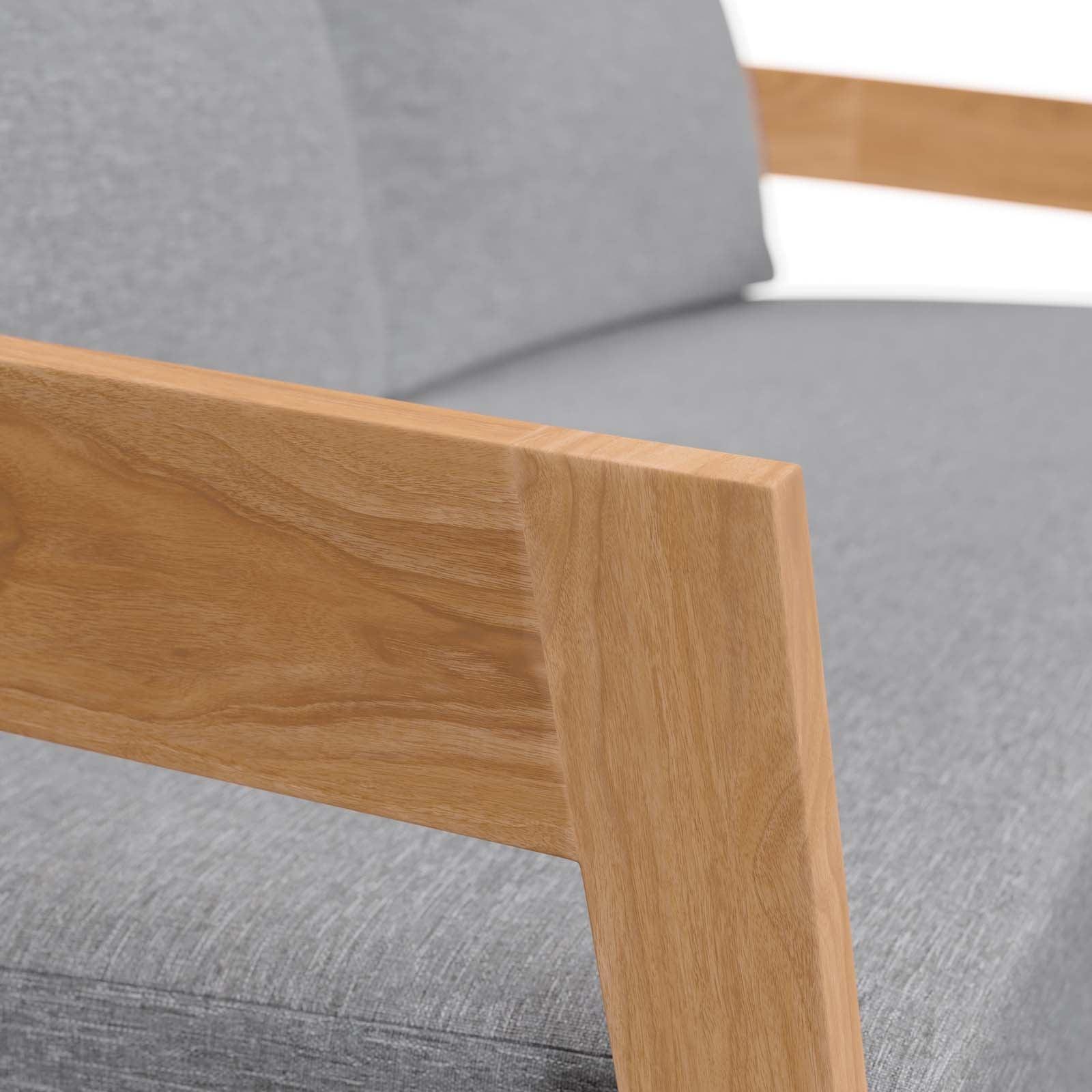 Modway Brisbane Teak Wood Outdoor Patio Loveseat FredCo