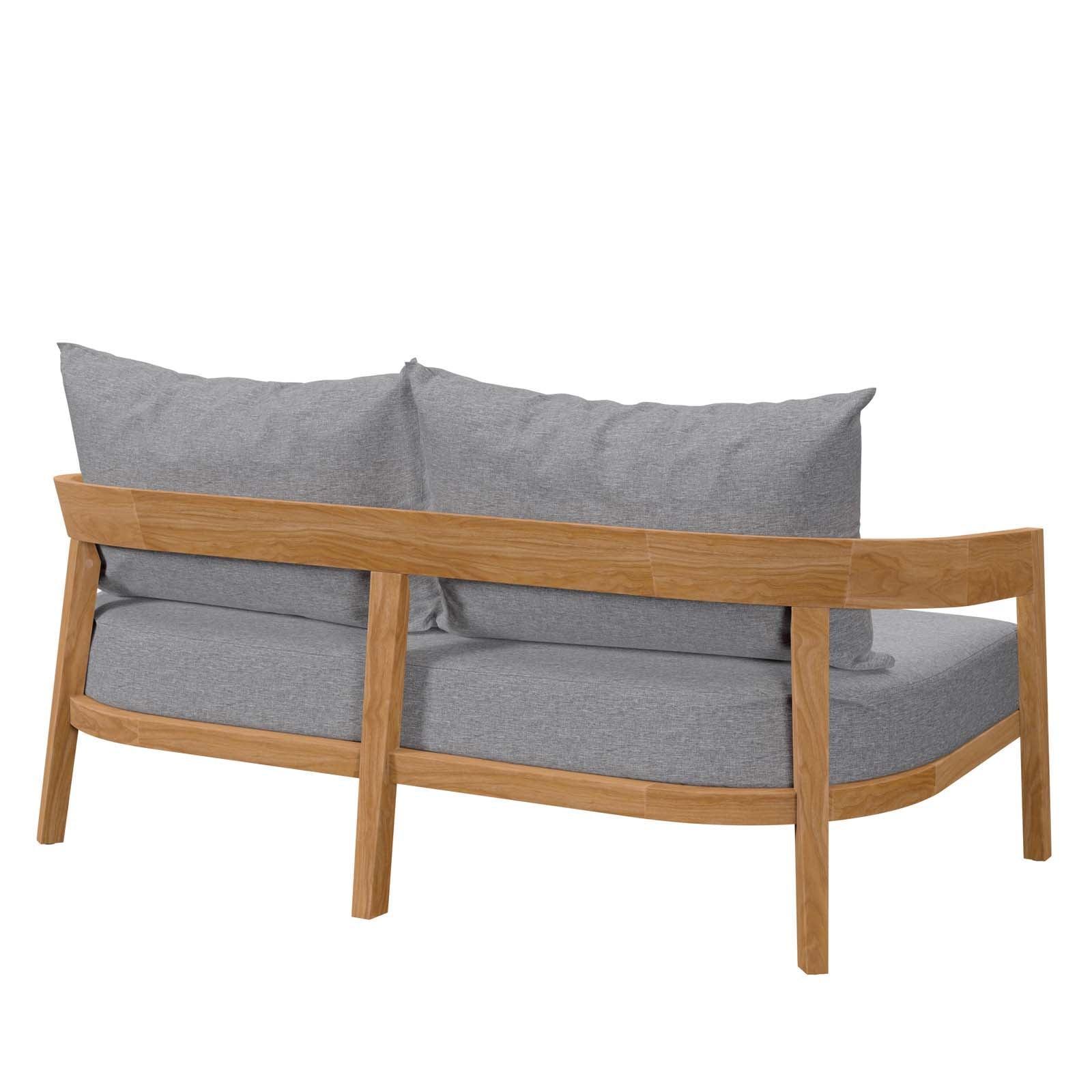 Modway Brisbane Teak Wood Outdoor Patio Loveseat FredCo