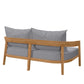 Modway Brisbane Teak Wood Outdoor Patio Loveseat FredCo