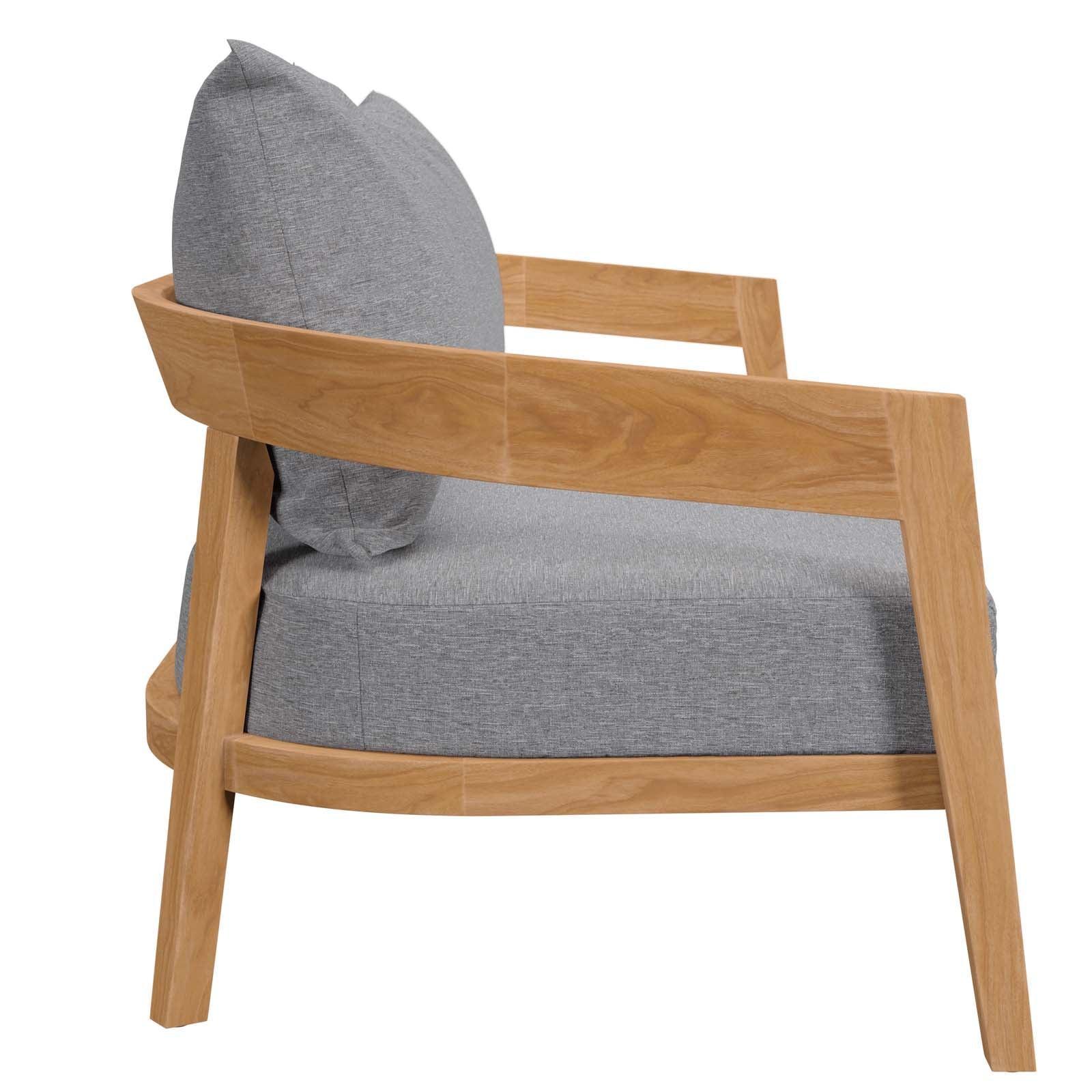 Modway Brisbane Teak Wood Outdoor Patio Loveseat FredCo
