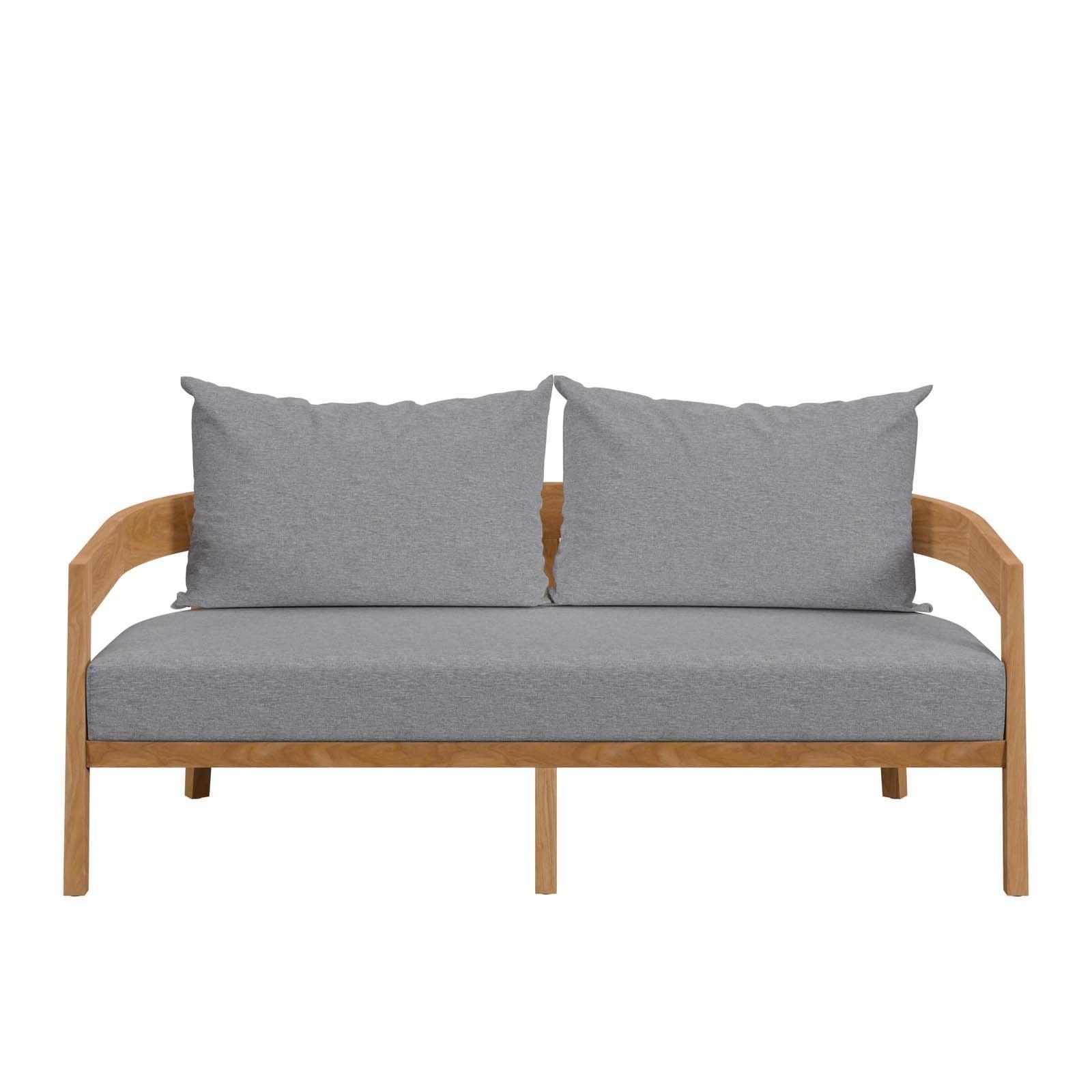 Modway Brisbane Teak Wood Outdoor Patio Loveseat FredCo