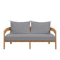 Modway Brisbane Teak Wood Outdoor Patio Loveseat FredCo