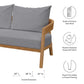 Modway Brisbane Teak Wood Outdoor Patio Loveseat FredCo