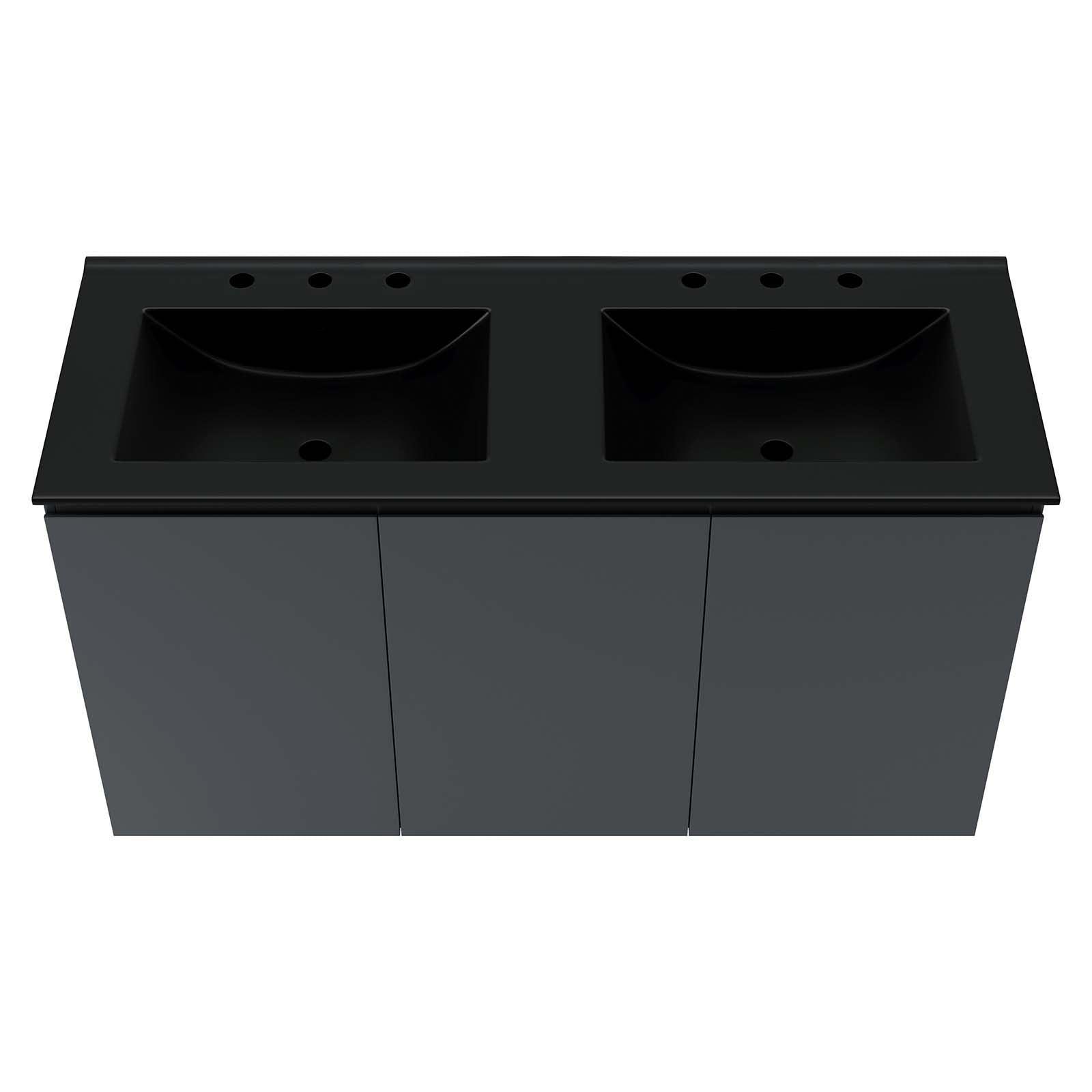 Modway Bryn 48" Wall-Mount Double Sink Bathroom Vanity FredCo