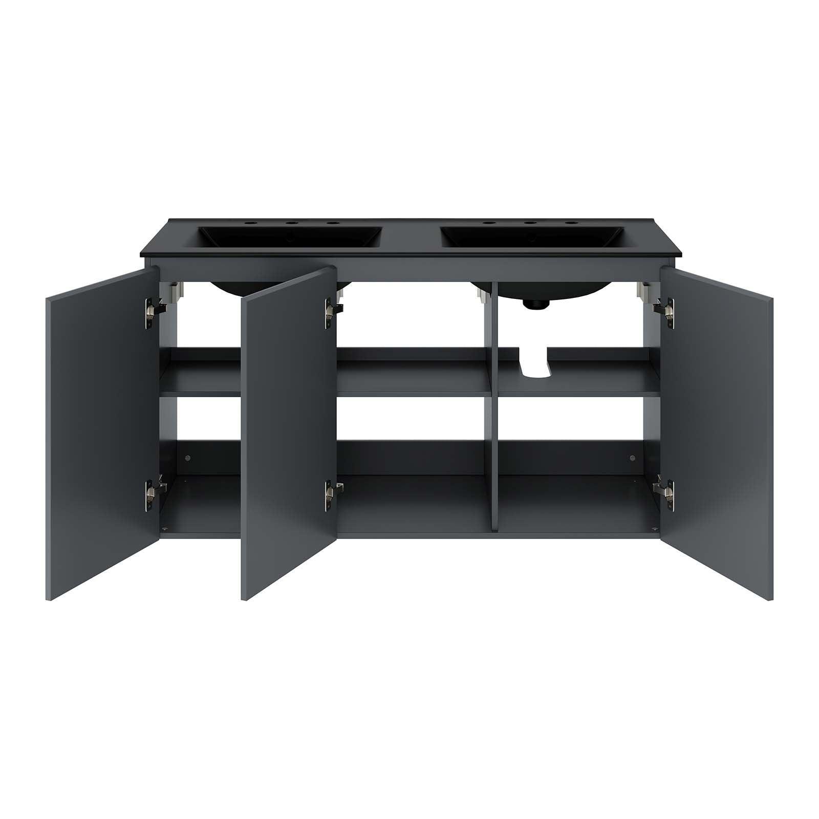 Modway Bryn 48" Wall-Mount Double Sink Bathroom Vanity FredCo