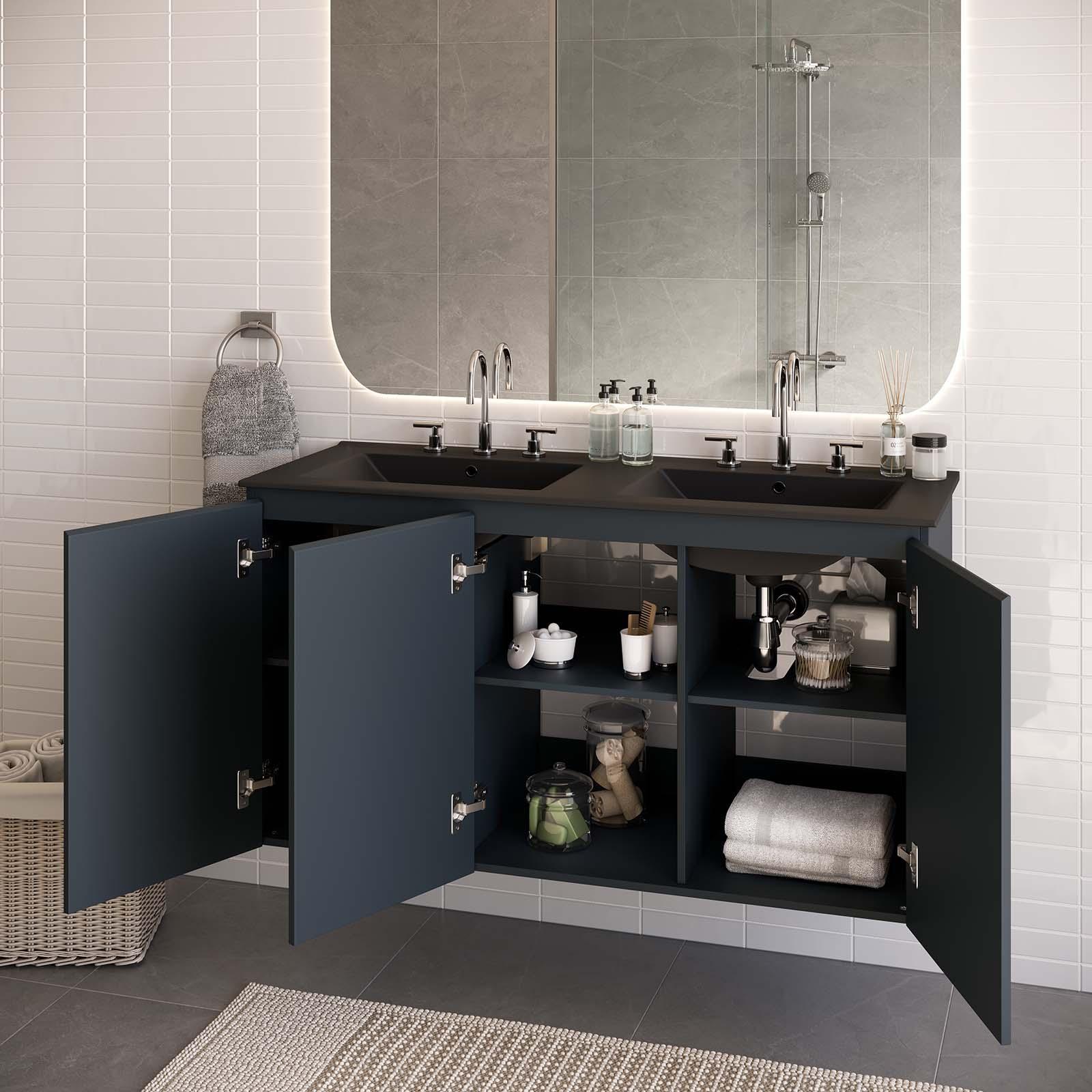 Modway Bryn 48" Wall-Mount Double Sink Bathroom Vanity FredCo