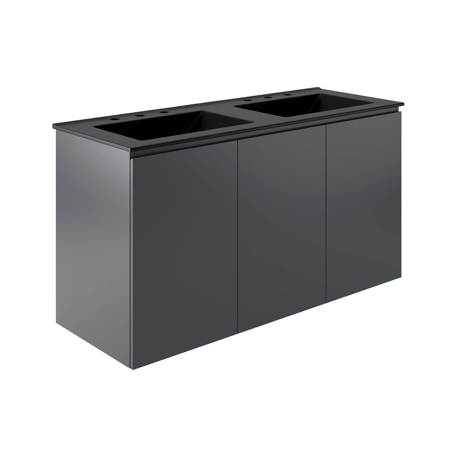 Modway Bryn 48" Wall-Mount Double Sink Bathroom Vanity FredCo