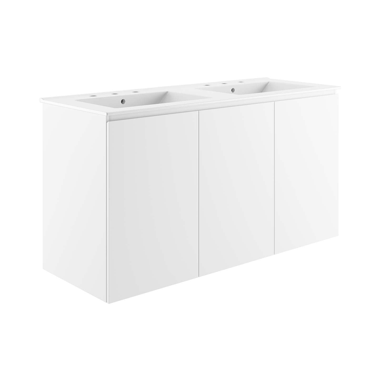Modway Bryn 48" Wall-Mount Double Sink Bathroom Vanity FredCo