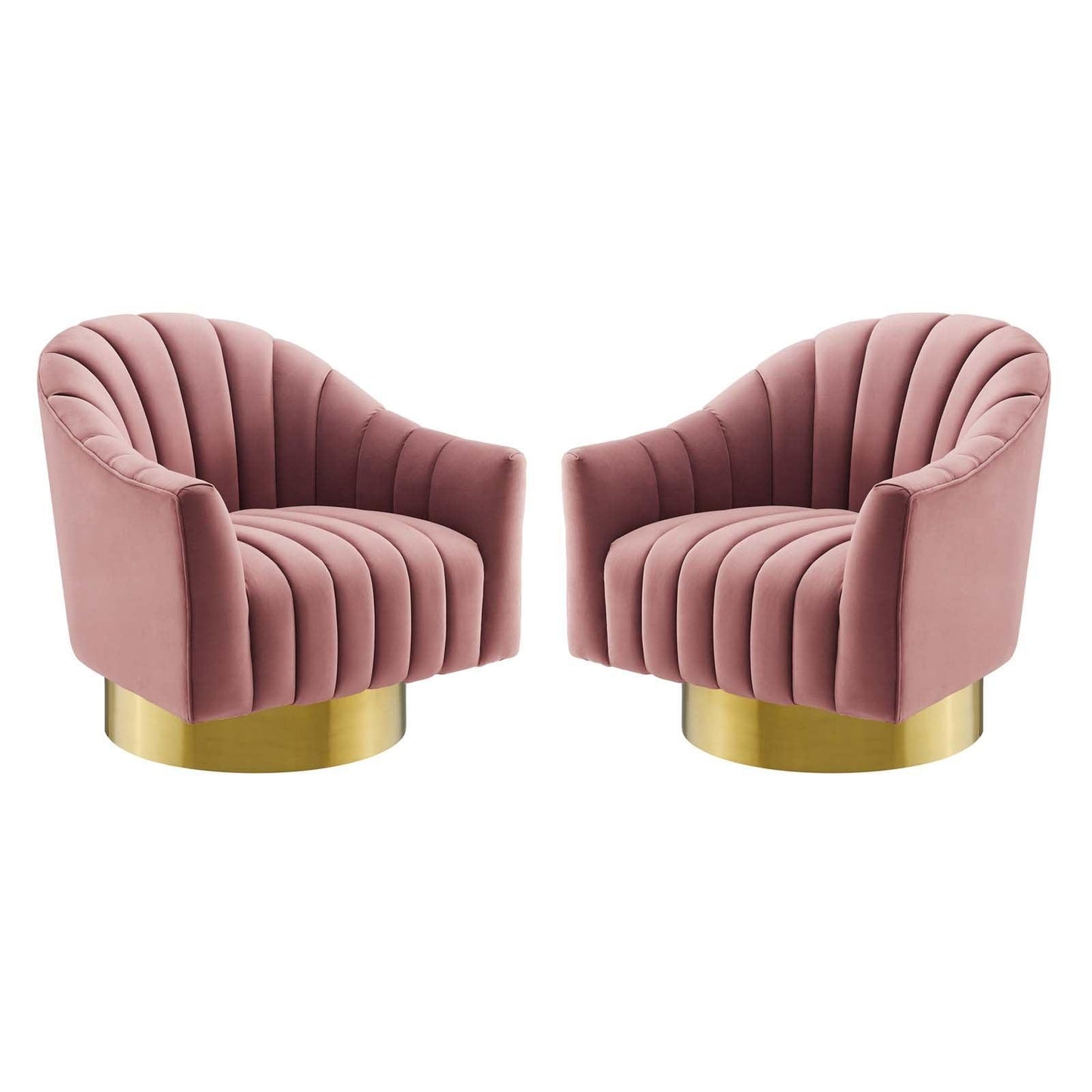 Modway Buoyant Swivel Chair Performance Velvet Set of 2 FredCo