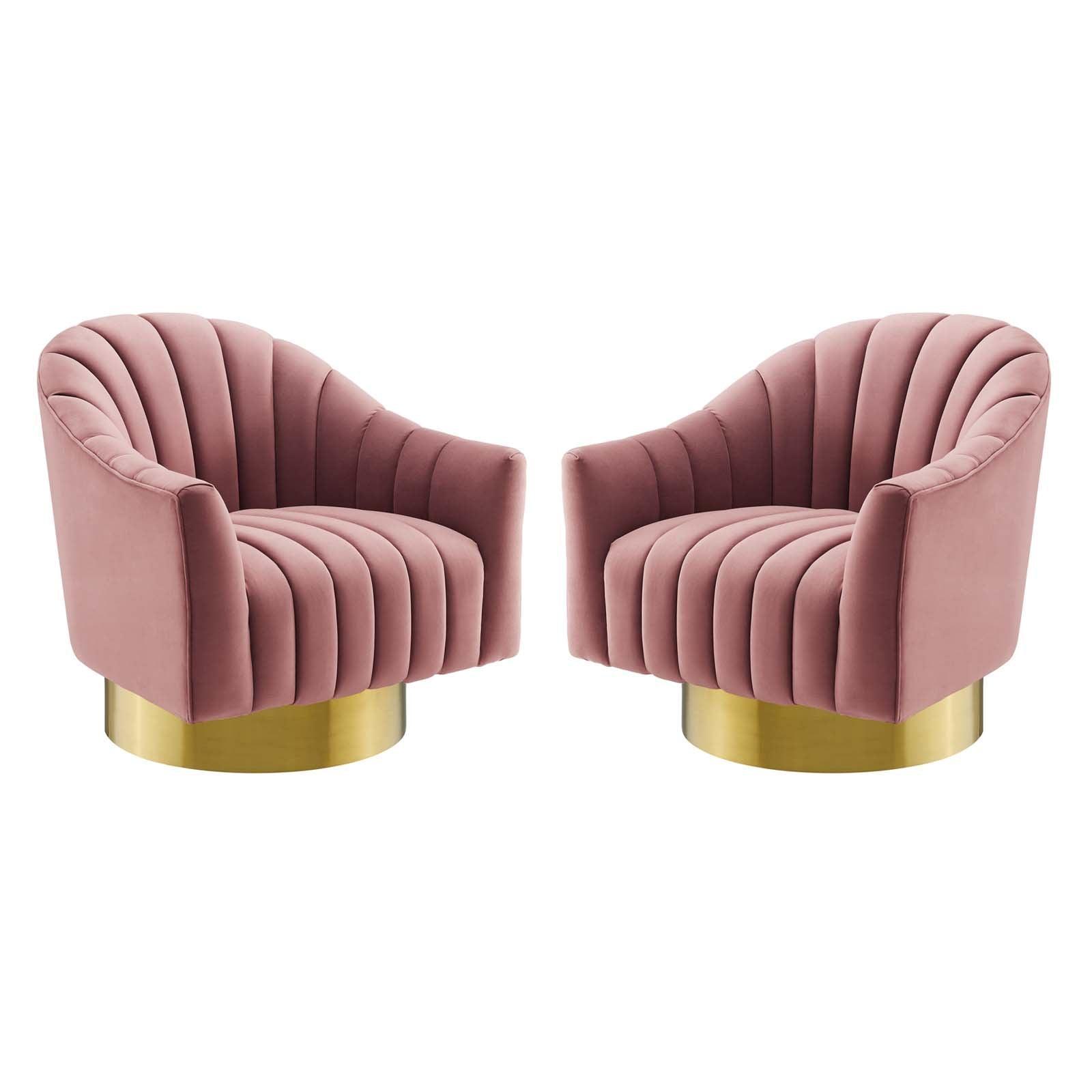 Modway Buoyant Swivel Chair Performance Velvet Set of 2 FredCo