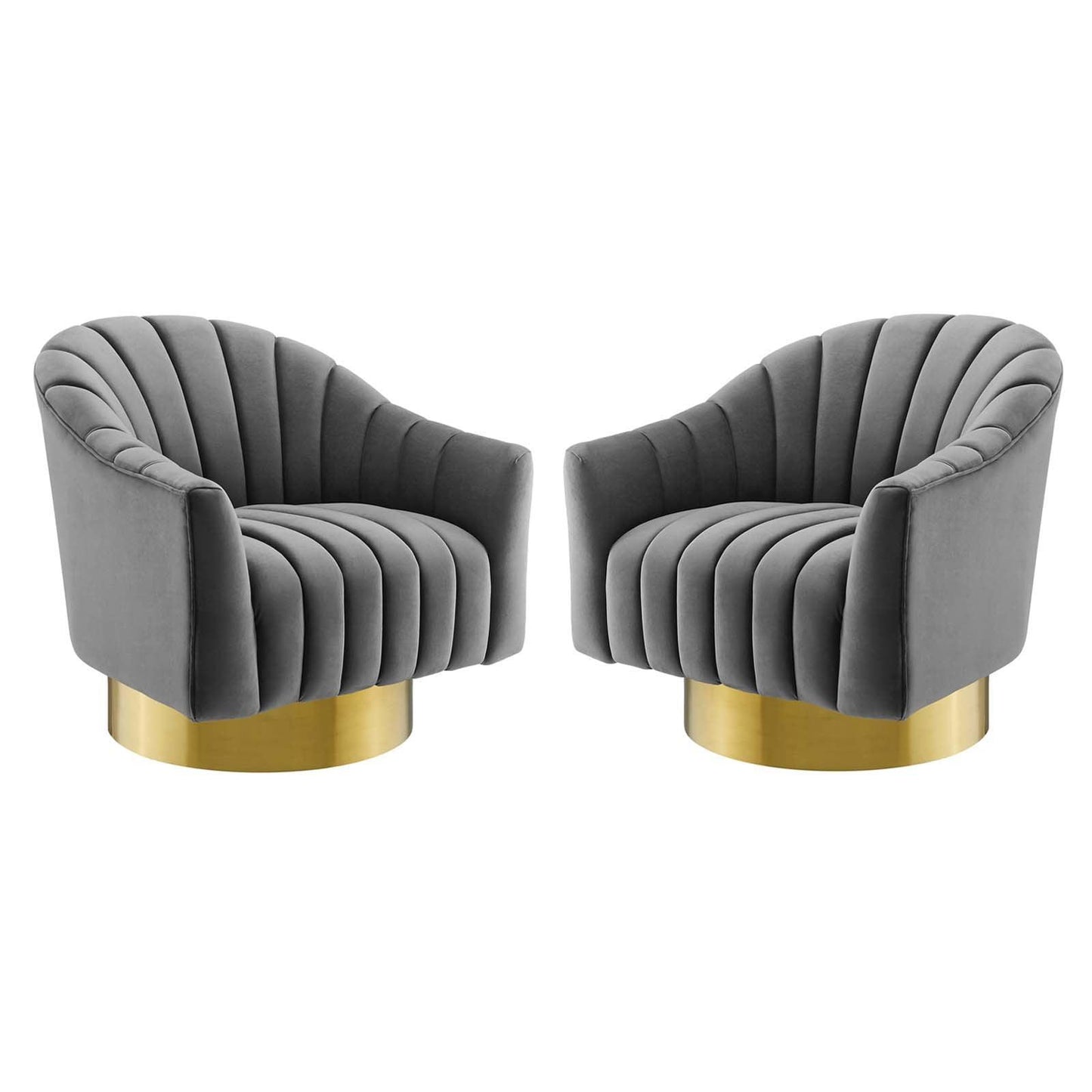 Modway Buoyant Swivel Chair Performance Velvet Set of 2 FredCo
