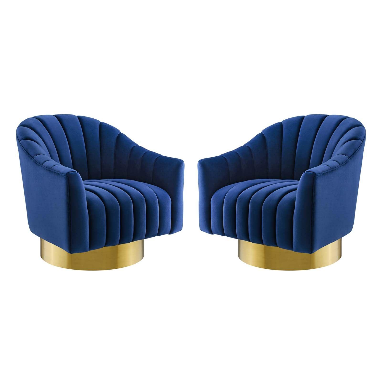 Modway Buoyant Swivel Chair Performance Velvet Set of 2 FredCo