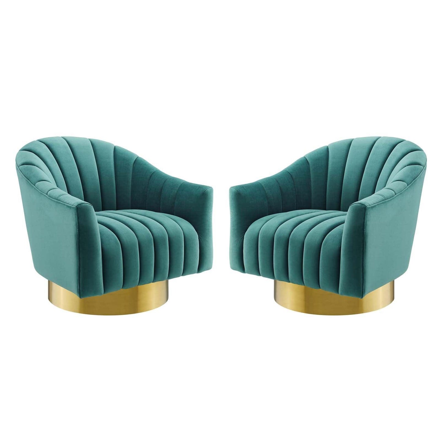 Modway Buoyant Swivel Chair Performance Velvet Set of 2 FredCo