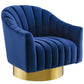 Modway Buoyant Vertical Channel Tufted Accent Lounge Performance Velvet Swivel Chair FredCo