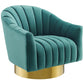 Modway Buoyant Vertical Channel Tufted Accent Lounge Performance Velvet Swivel Chair FredCo