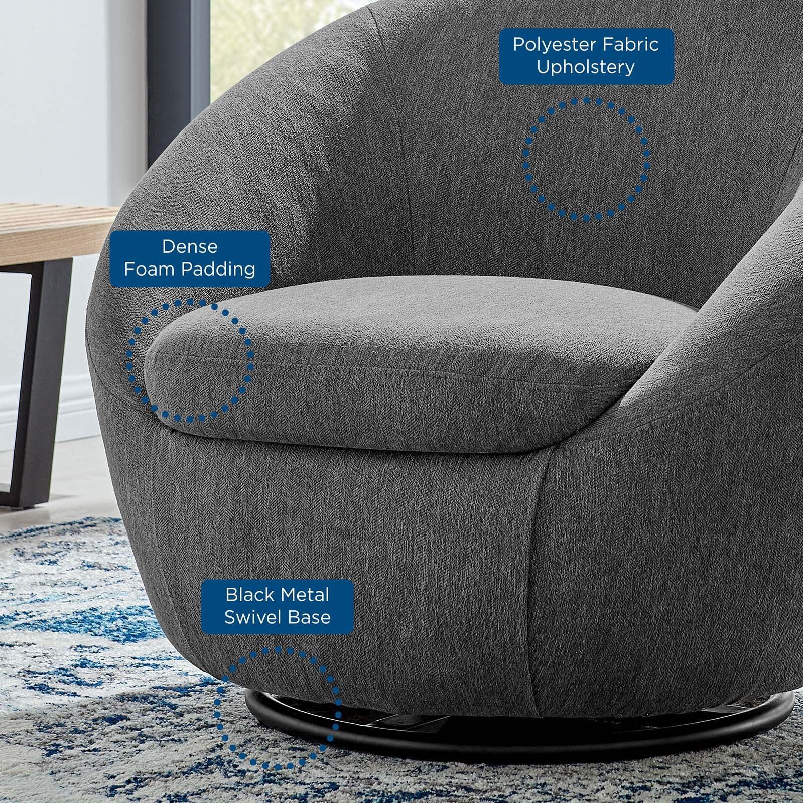 Modway Buttercup Upholstered Fabric Swivel Chair FredCo