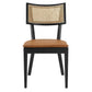 Modway Caledonia Vegan Leather Upholstered Wood Dining Chairs - Set of 2 FredCo