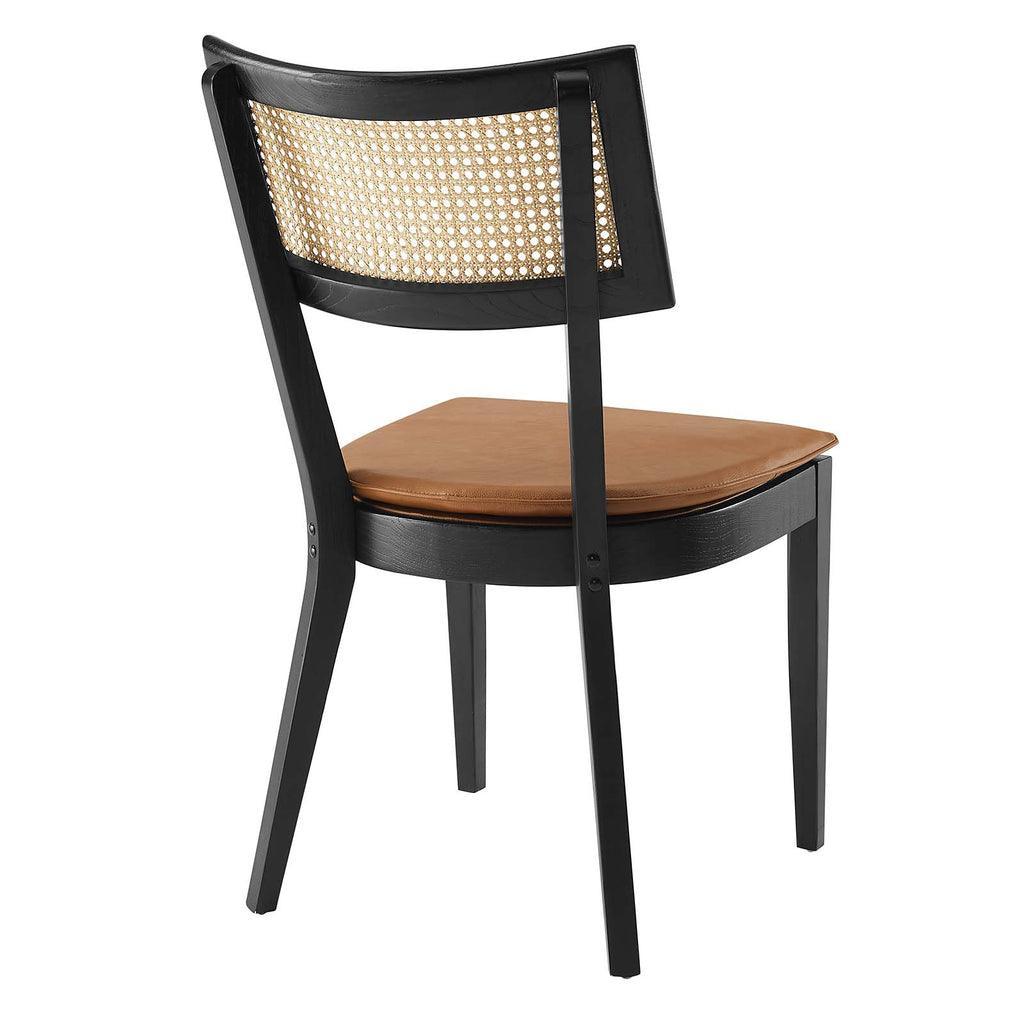 Modway Caledonia Vegan Leather Upholstered Wood Dining Chairs - Set of 2 FredCo