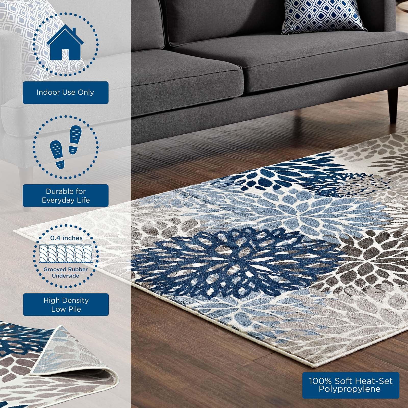 Modway Calithea Vintage Classic Abstract Floral Area Rug FredCo