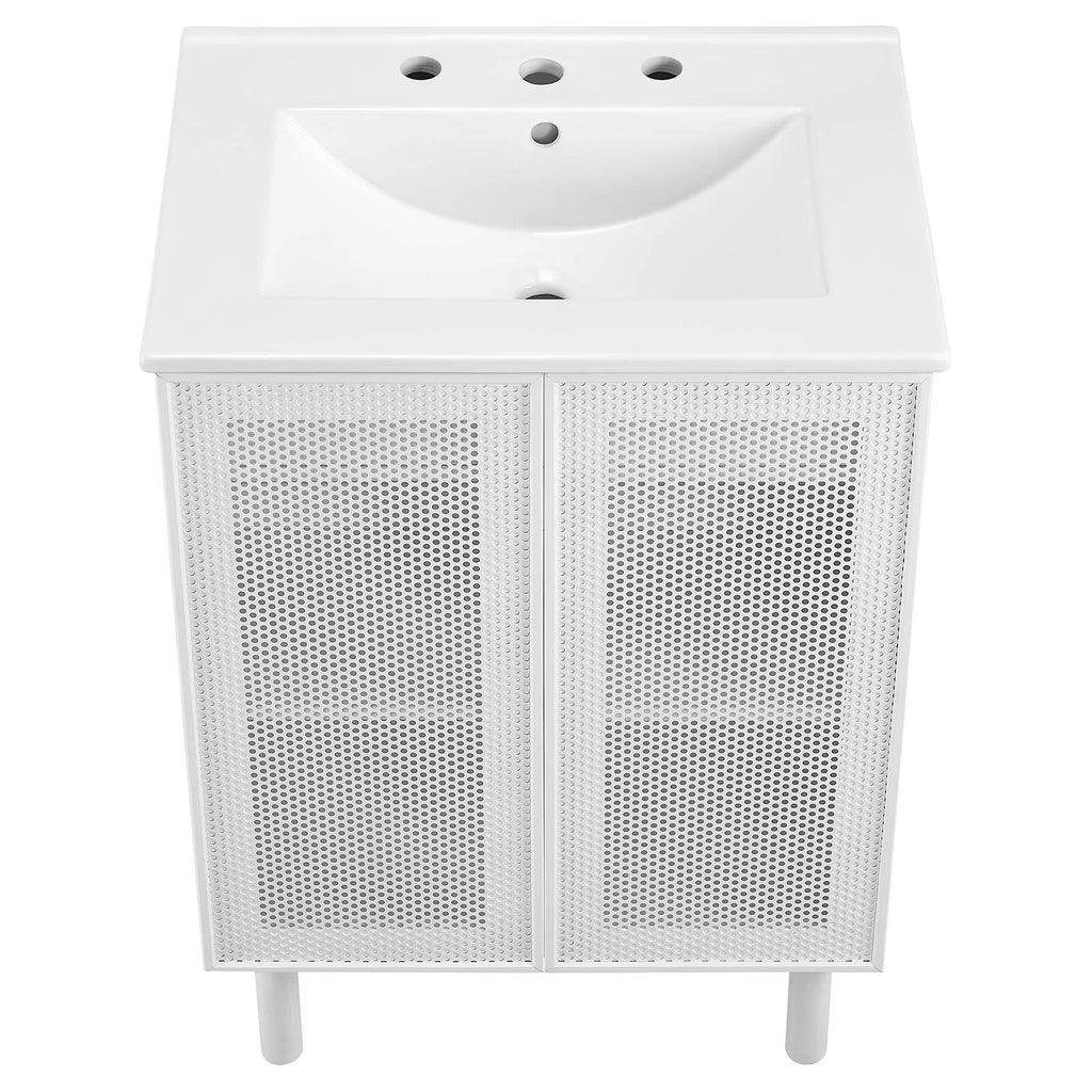 Modway Calla 24" Perforated Metal Bathroom Vanity FredCo