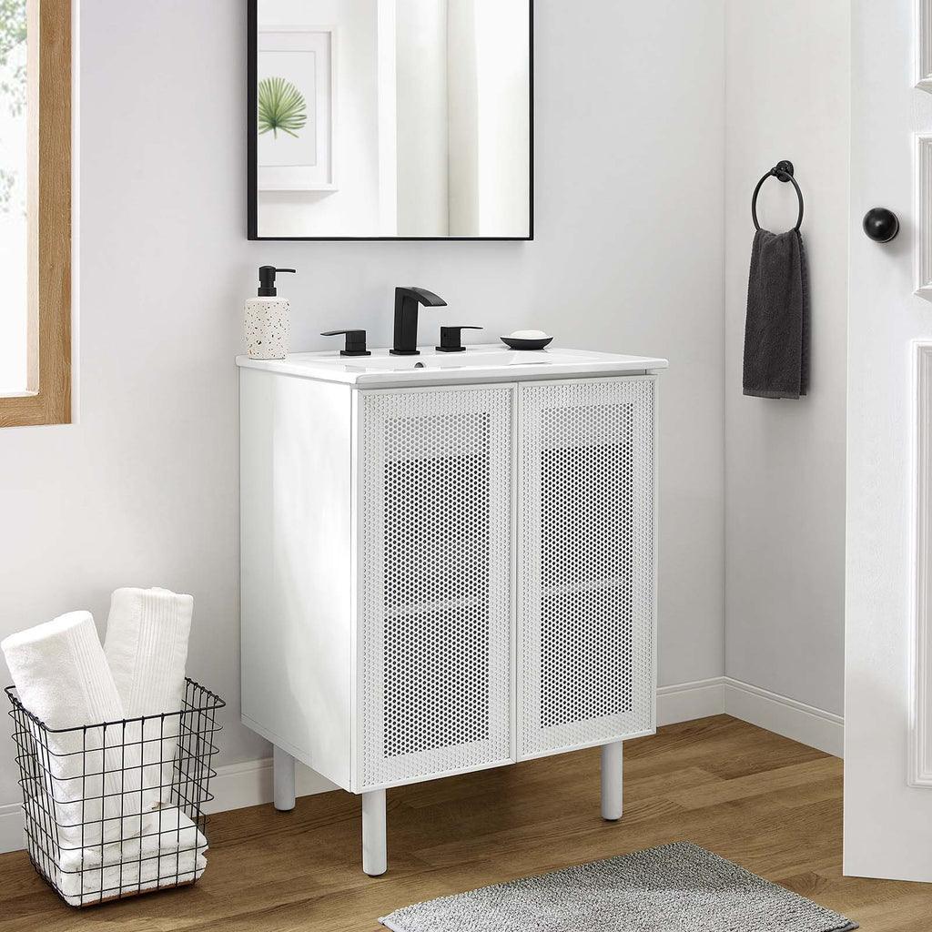 Modway Calla 24" Perforated Metal Bathroom Vanity FredCo