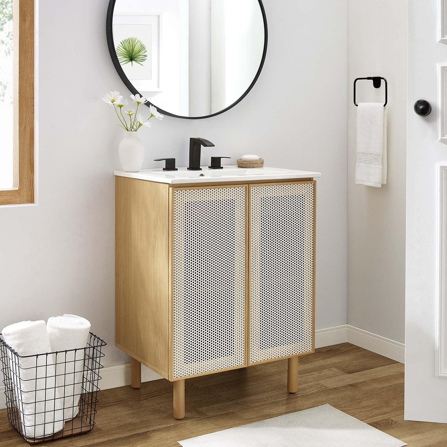 Modway Calla 24" Perforated Metal Bathroom Vanity FredCo