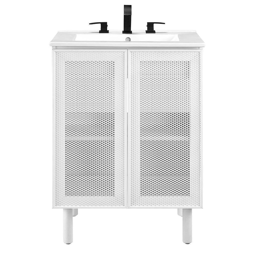 Modway Calla 24" Perforated Metal Bathroom Vanity FredCo