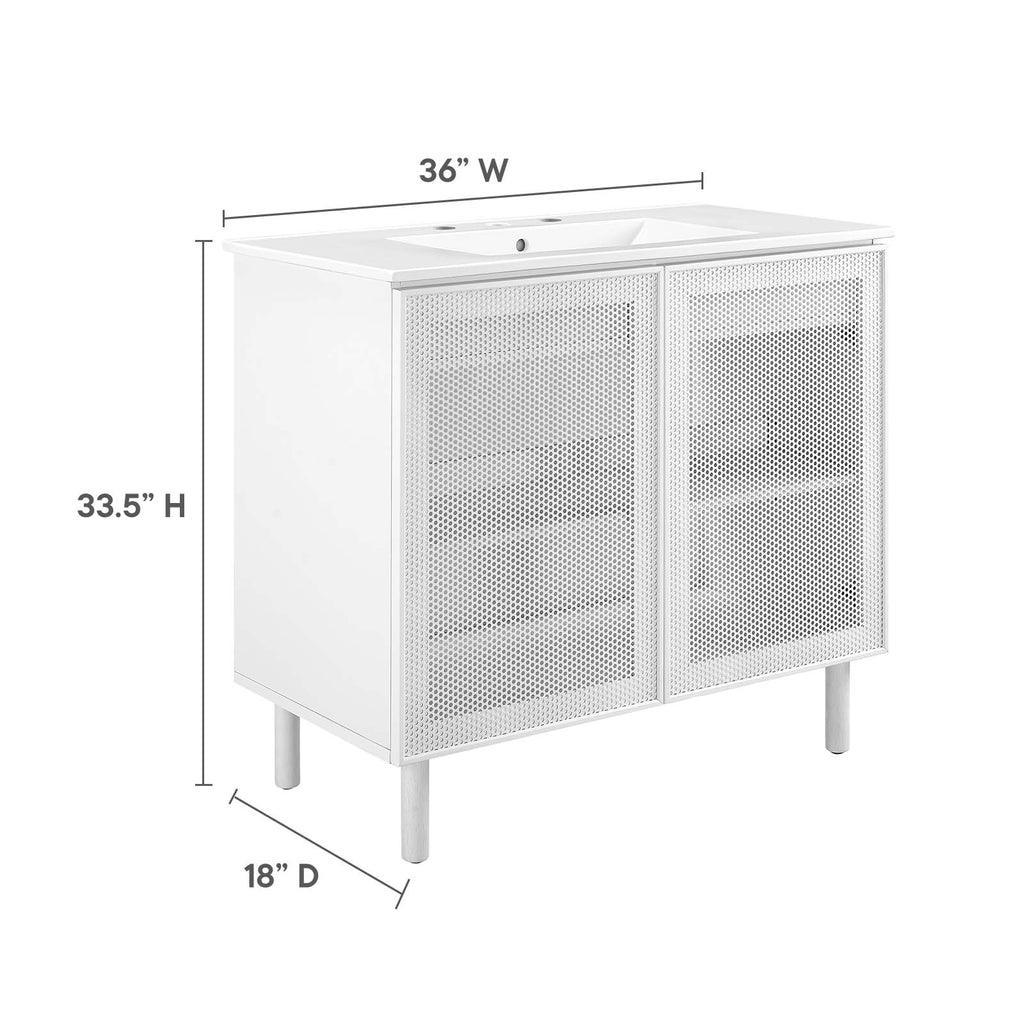 Modway Calla 36" Perforated Metal Bathroom Vanity FredCo