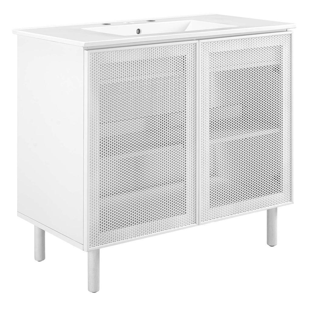 Modway Calla 36" Perforated Metal Bathroom Vanity FredCo