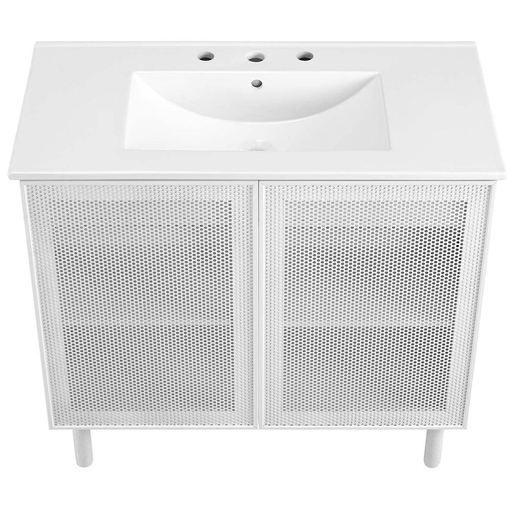 Modway Calla 36" Perforated Metal Bathroom Vanity FredCo