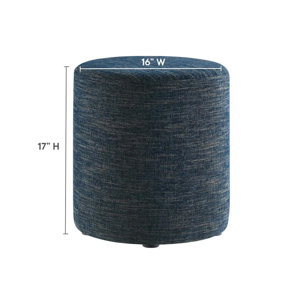 Modway Callum 16" Round Woven Heathered Fabric Upholstered Ottoman FredCo