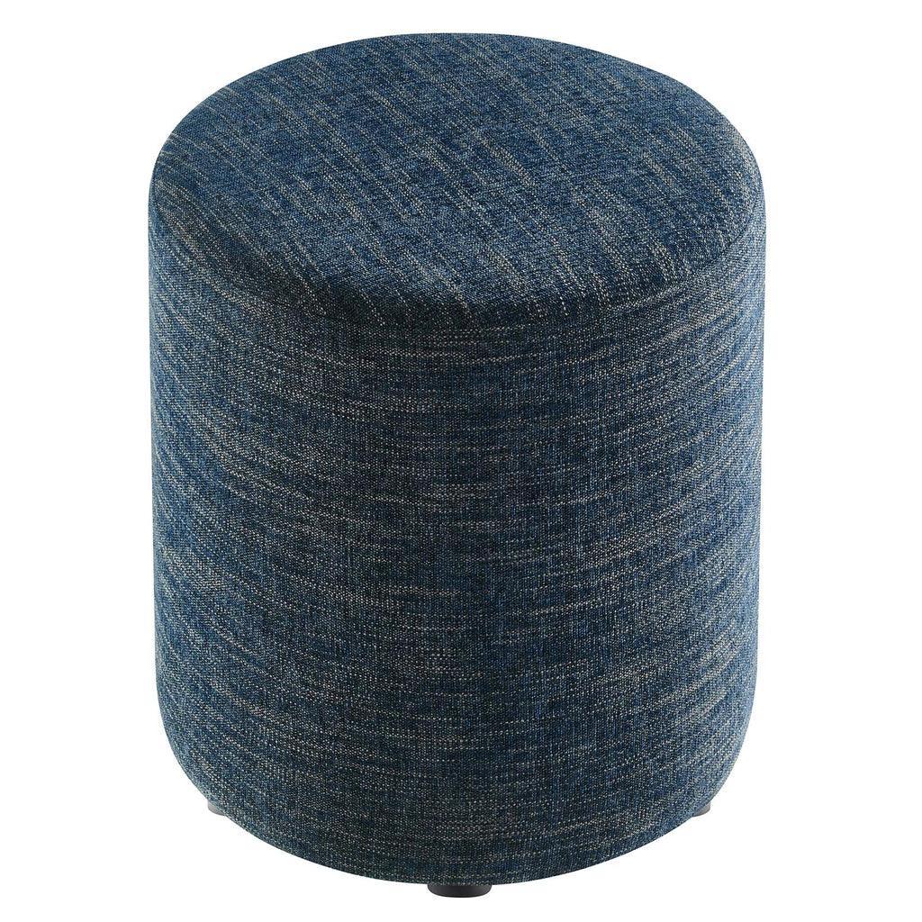 Modway Callum 16" Round Woven Heathered Fabric Upholstered Ottoman FredCo