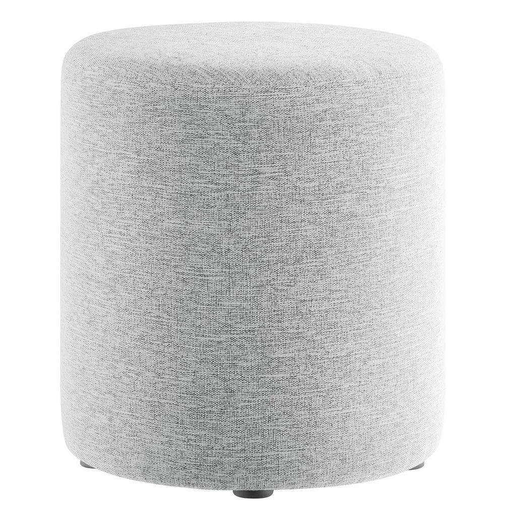 Modway Callum 16" Round Woven Heathered Fabric Upholstered Ottoman FredCo