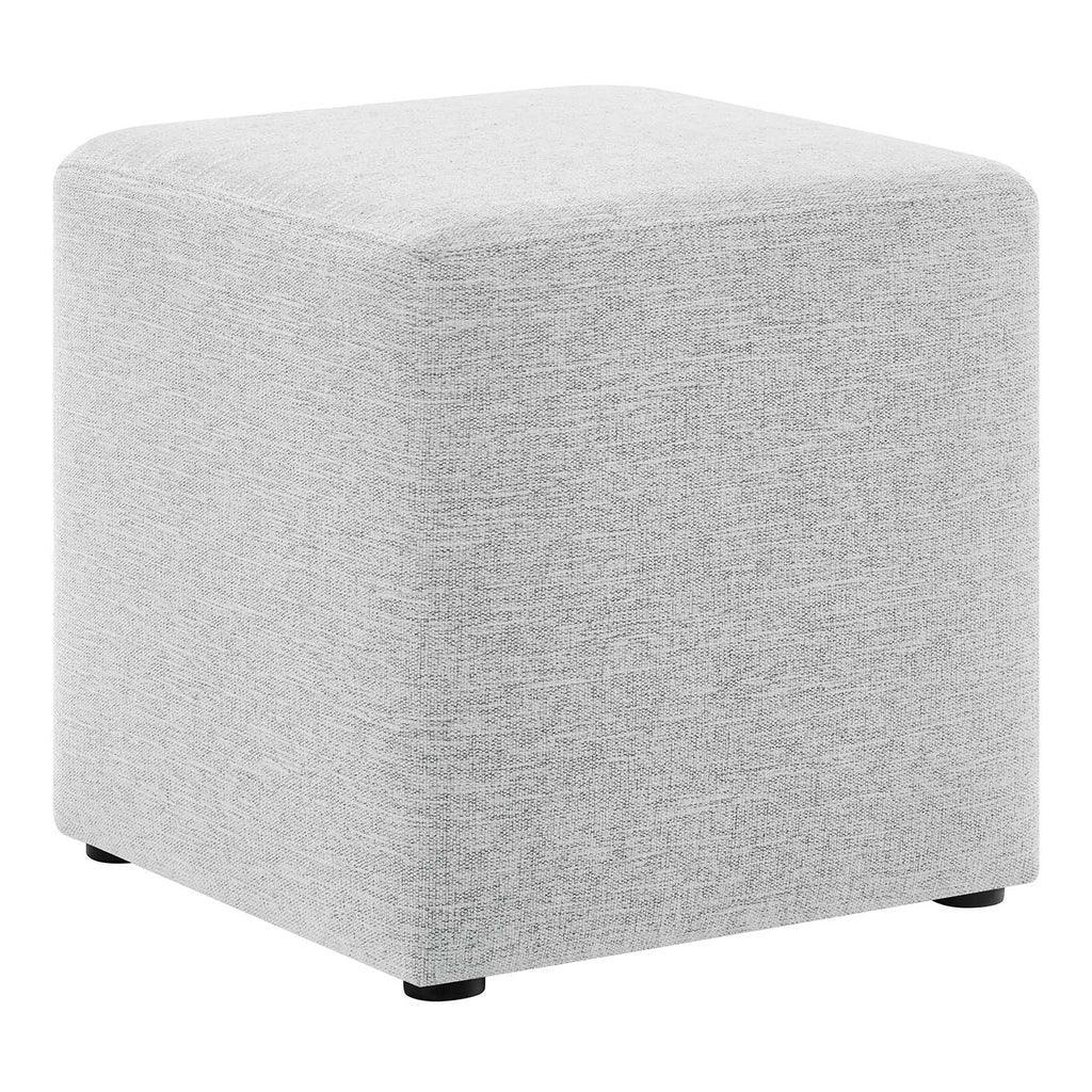 Modway Callum 17" Square Woven Heathered Fabric Upholstered Ottoman FredCo