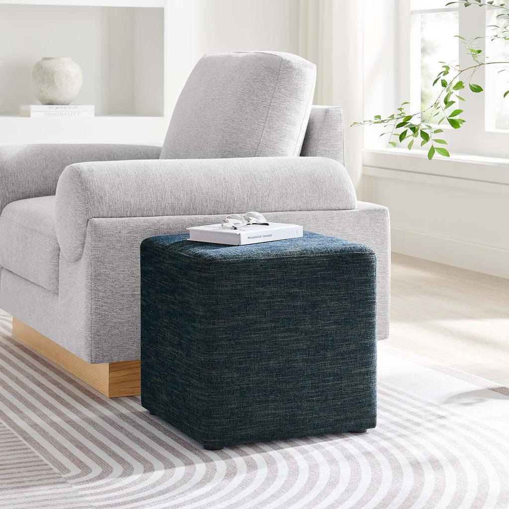 Modway Callum 17" Square Woven Heathered Fabric Upholstered Ottoman FredCo