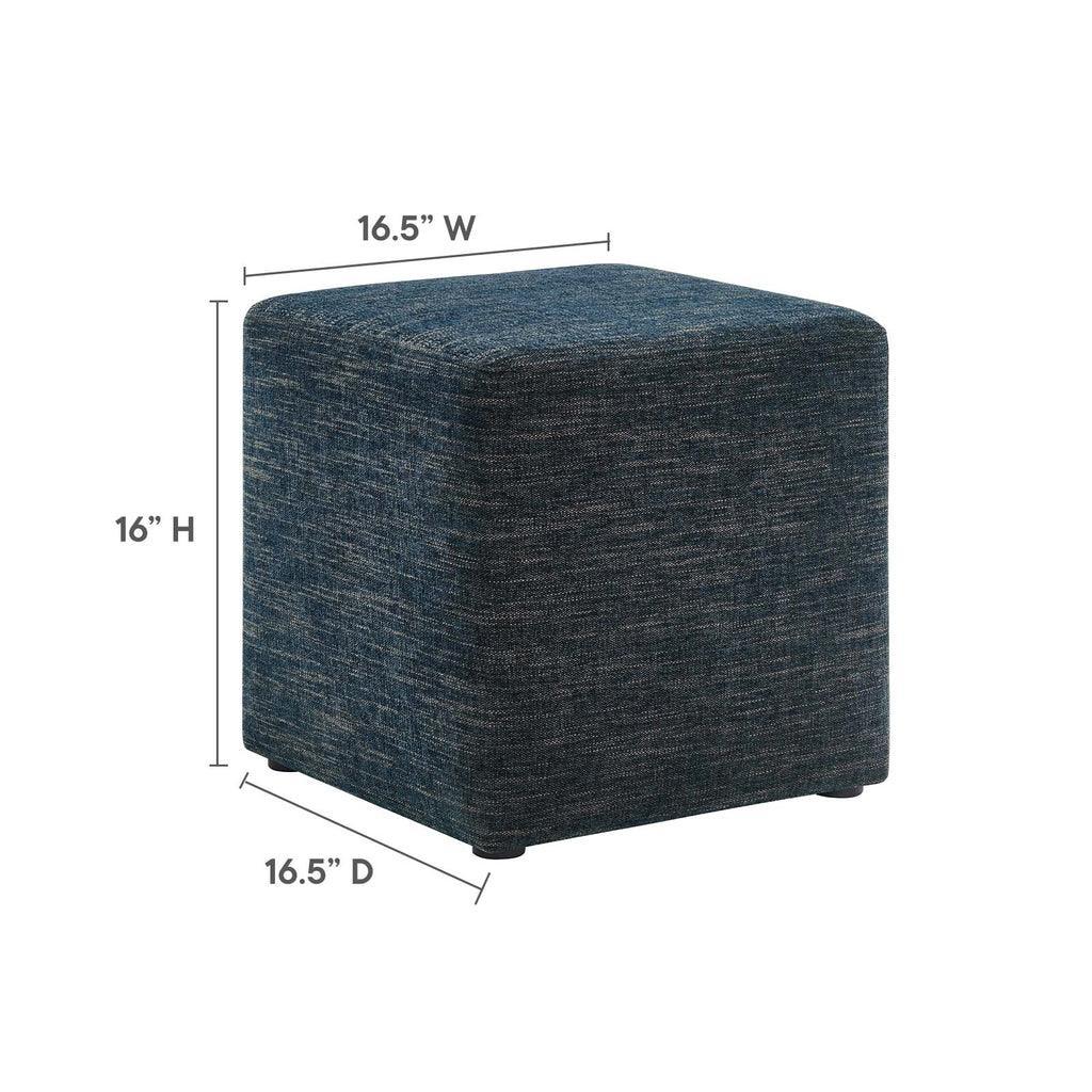 Modway Callum 17" Square Woven Heathered Fabric Upholstered Ottoman FredCo