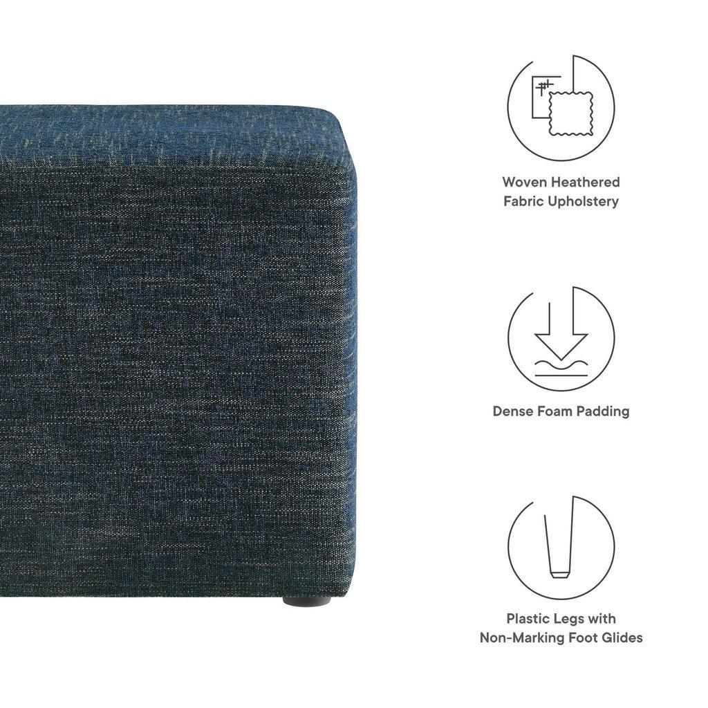 Modway Callum 17" Square Woven Heathered Fabric Upholstered Ottoman FredCo