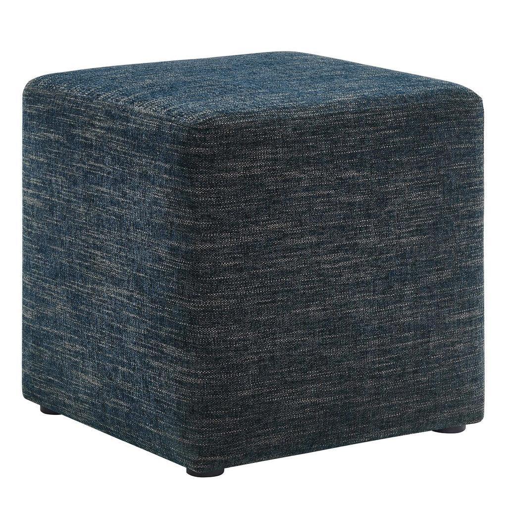 Modway Callum 17" Square Woven Heathered Fabric Upholstered Ottoman FredCo