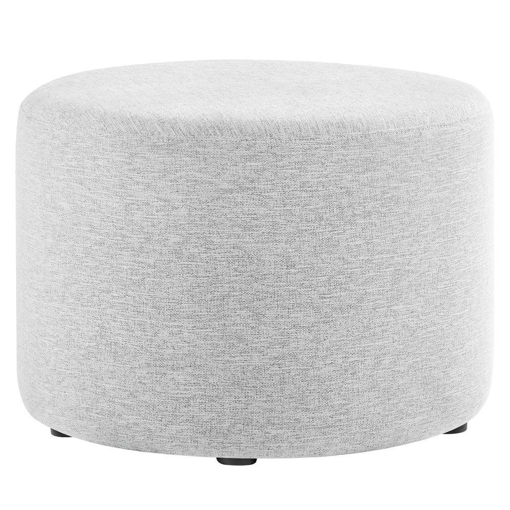 Modway Callum Large 23" Round Woven Heathered Fabric Upholstered Ottoman FredCo