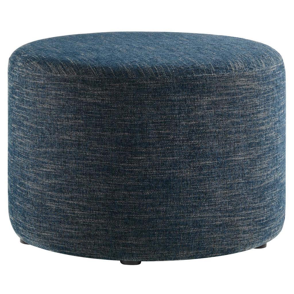 Modway Callum Large 23" Round Woven Heathered Fabric Upholstered Ottoman FredCo
